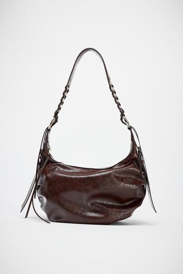FRINGED SHOULDER BAG - Burgundy Red by Zara