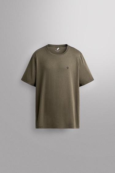 FLORAL PRINT TECHNICAL T-SHIRT - Green by Zara