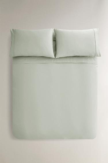 SATEEN DUVET COVER (300 THREAD COUNT) - Mint by Zara