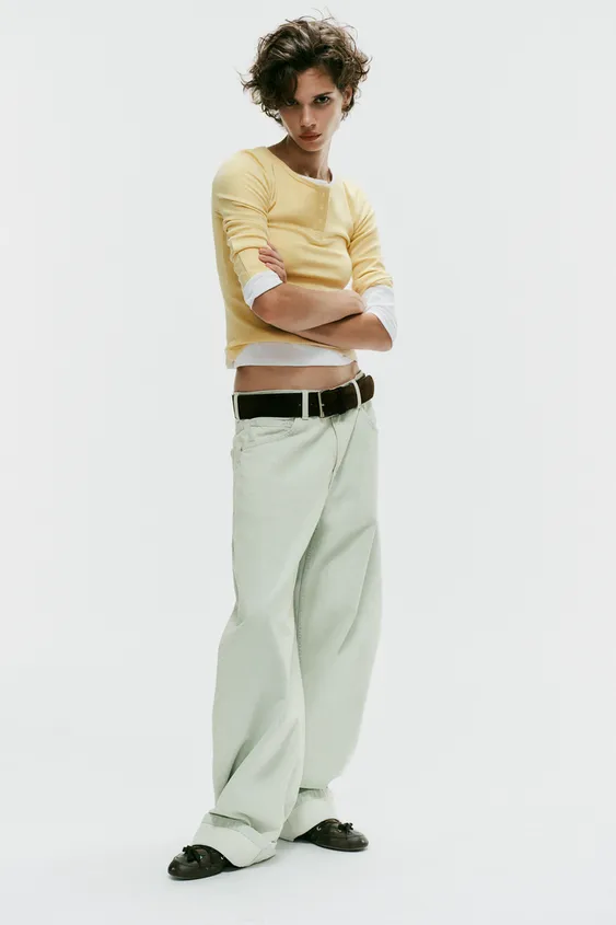 HENLEY T-SHIRT - Yellow by Zara - Image 0