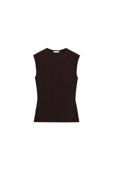SLEEVELESS TOP - Brown by Zara