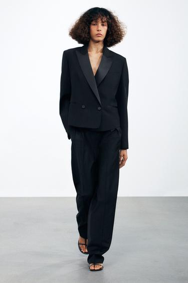 LIMITED EDITION ZW COLLECTION DOUBLE-BREASTED WOOL BLAZER - Black by Zara - Image 0