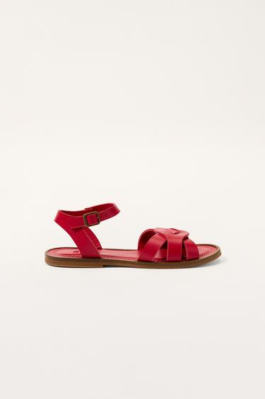 LEATHER LIMITED EDITION SANDALS - Red by Zara