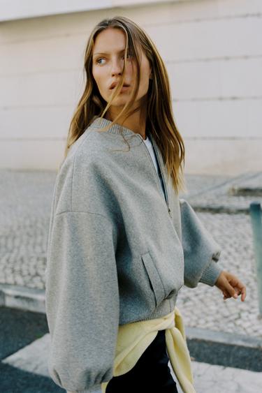 SOFT BOMBER JACKET - Grey by Zara
