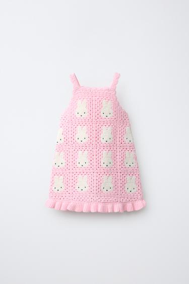MIFFY™ MERCIS BV © CROCHET KNIT DRESS - Pastel pink by Zara