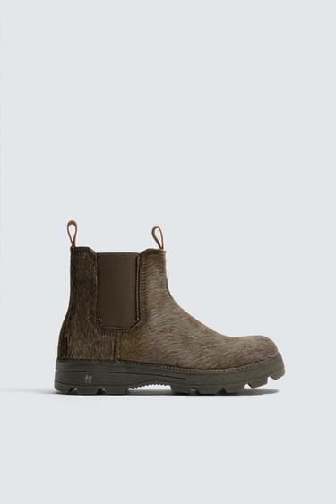 LEATHER CHELSEA BOOTS X SR_A - Grey by Zara