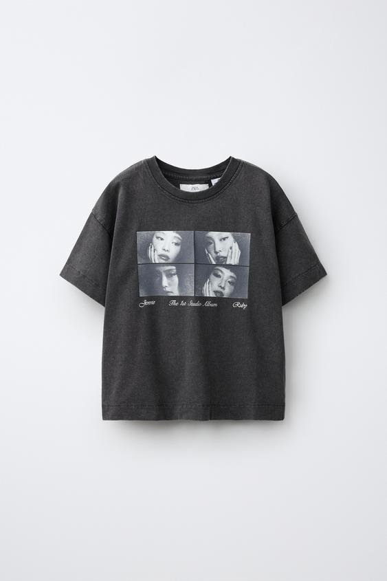 JENNIE RUBY® PHOTO PRINT T-SHIRT - Anthracite grey by Zara - Image 0