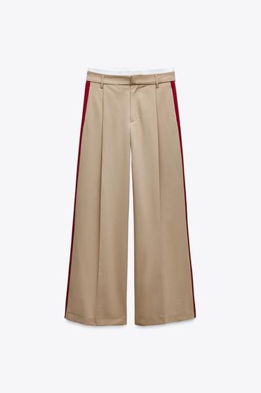 BOXER TROUSERS WITH SIDE STRIPE - camel by Zara - Image 0