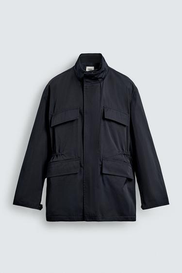 TECHNICAL PARKA WITH POCKETS - Navy blue by Zara