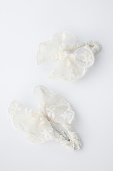 2-PACK OF ORGANZA BUTTERFLY CLIPS - Ecru by Zara