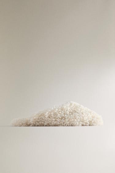 FAUX SHEARLING MULE SLIPPERS - Beige by Zara