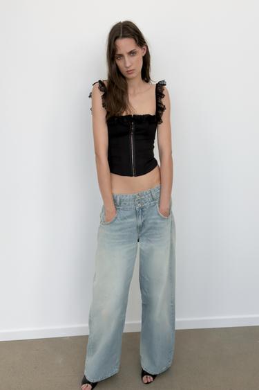 CORSETRY-INSPIRED LACE TOP - Black by Zara