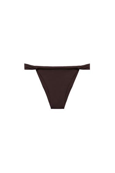 CURTAIN BIKINI BOTTOMS - Brown by Zara