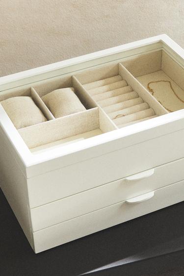 LACQUERED JEWELLERY BOX WITH DRAWERS - White by Zara
