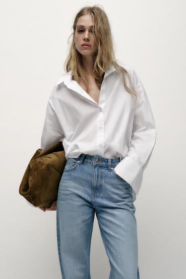 Z.03 STRAIGHT HIGH-WAIST LONG LENGTH JEANS - Light blue by Zara