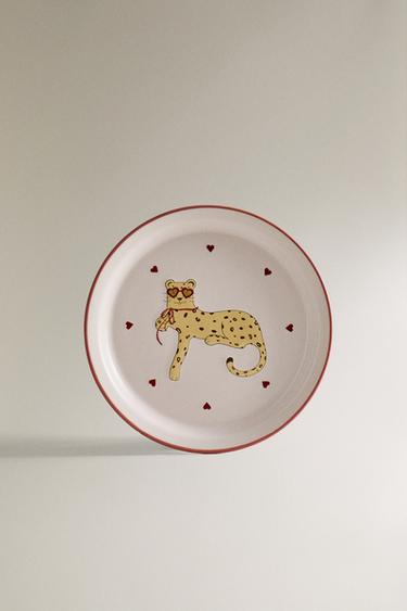 CHILDREN'S CERAMIC CHEETAH PLATE - Multicoloured by Zara - Image 0