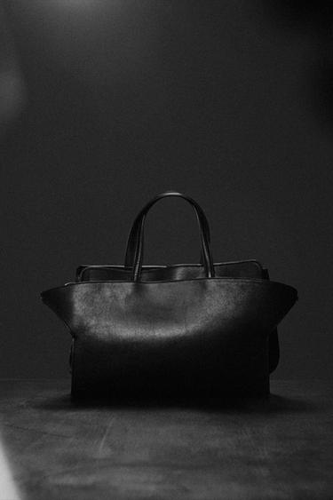 LIMITED EDITION LEATHER CITY BAG - Chocolate by Zara