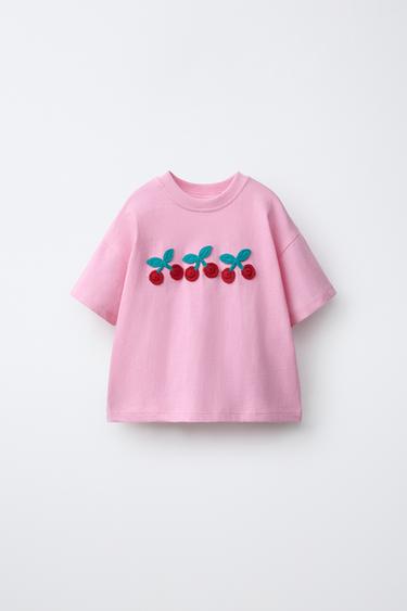 FRUIT CROCHET KNIT T-SHIRT - Pink by Zara