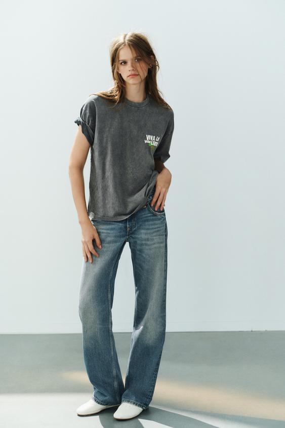 PHILIPPA COULES WASHED EFFECT T-SHIRT - Charcoal by Zara - Image 0