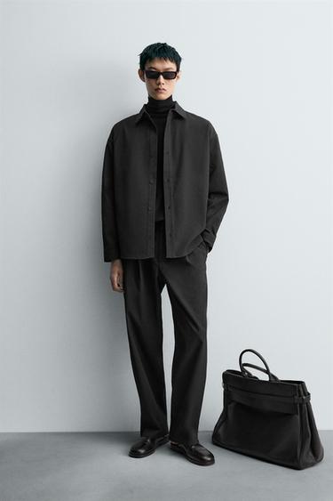 GEOMETRIC JACQUARD TROUSERS - Black by Zara - Image 0