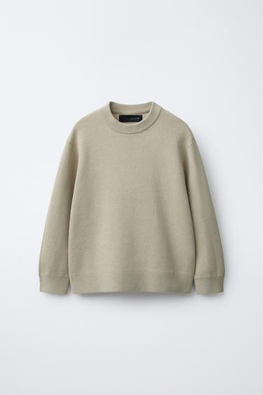 PLAIN KNIT JUMPER - Light khaki by Zara
