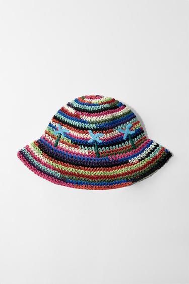 MULTICOLOURED BRAIDED BUCKET HAT - Multicoloured by Zara