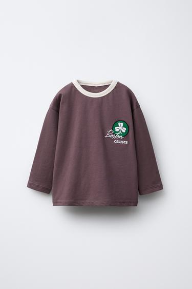 T-SHIRT WITH NBA TEAMS PATCH - Brown by Zara