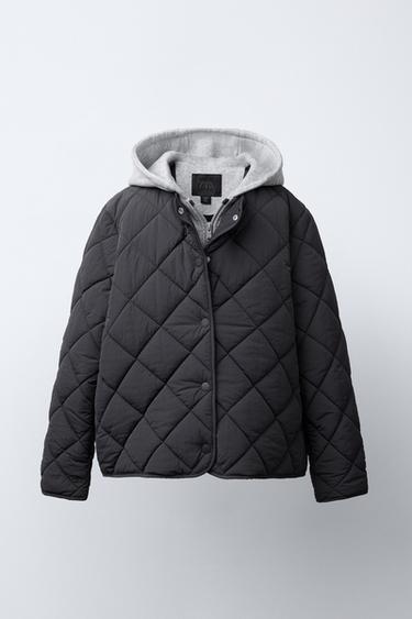 PADDED JACKET HOODIE HOOD - Anthracite grey by Zara - Image 0