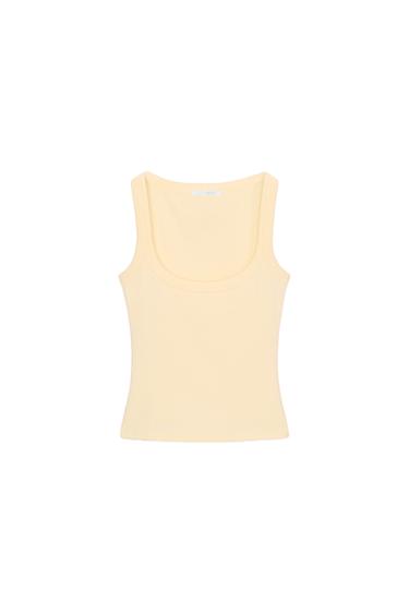 COTTON SLEEVELESS T-SHIRT - Yellow by Zara