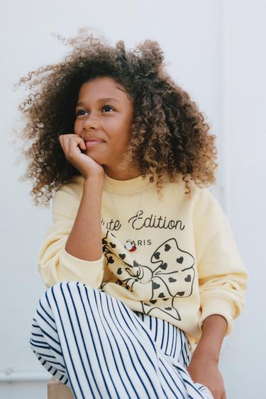 PRINTED SWEATSHIRT - Yellow by Zara