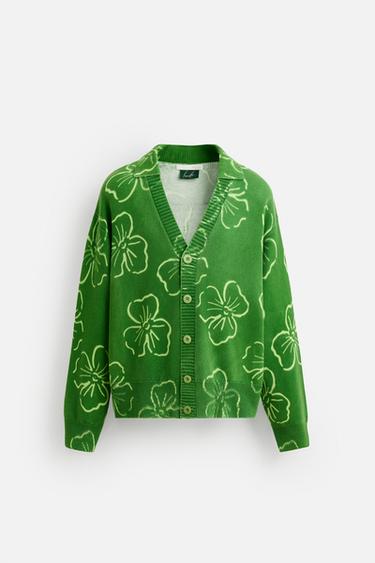 FLORAL PRINT CARDIGAN © OTIS KWAME KYE QUAICOE - Green by Zara