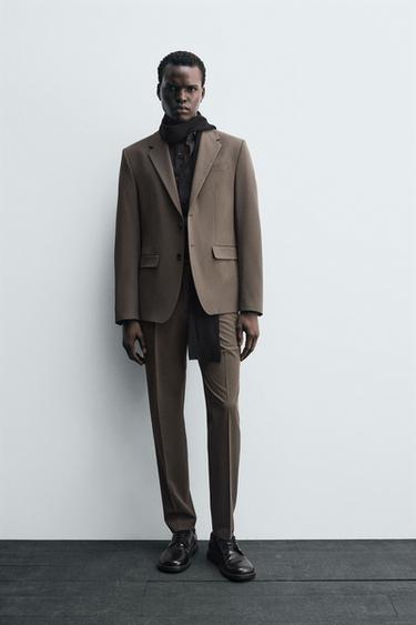 COMFORT SUIT TROUSERS - Brown / Taupe by Zara