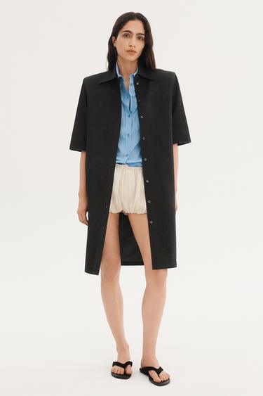 SHIRT DRESS WITH SHOULDER PADS WILLY CHAVARRIA X ZARA - Black by Zara