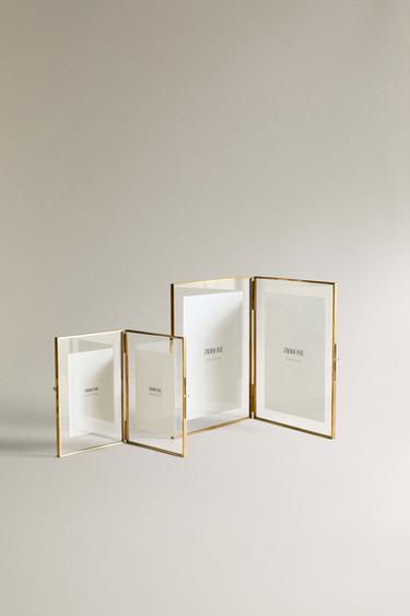 DOUBLE GOLDEN PHOTO FRAME - Transparent by Zara