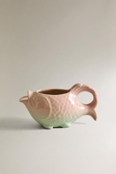 FISH-SHAPED CERAMIC JUG - Pink by Zara