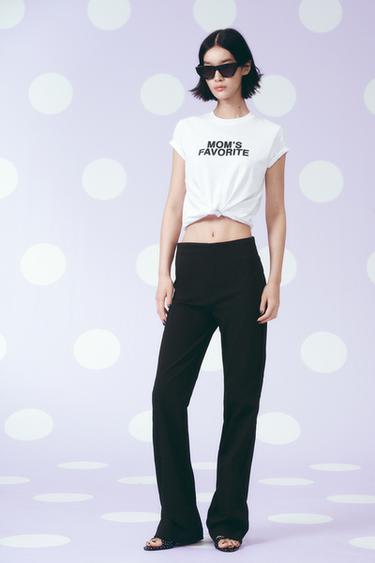 HIGH-WAIST FLARE TROUSERS - Black by Zara