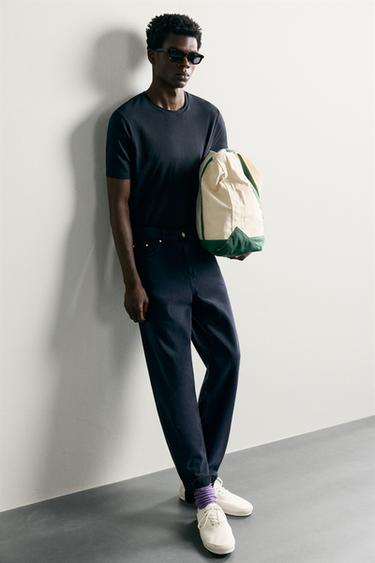 BASIC SLIM FIT T-SHIRT /01 - Navy blue by Zara