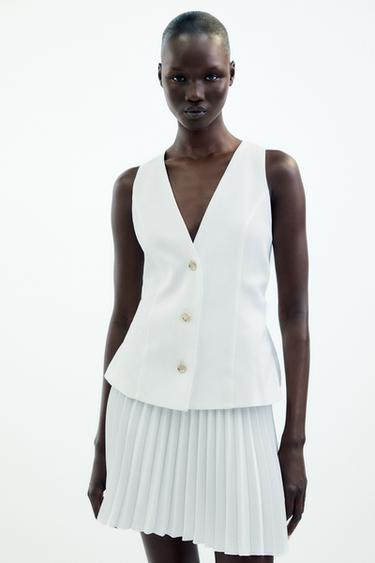 CONTRAST MINI DRESS - Ecru by Zara