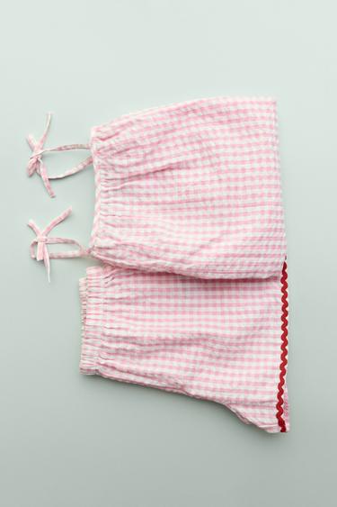 3-6 YEARS/ GINGHAM CHECK PYJAMAS - Pink by Zara