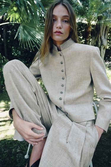 ZW COLLECTION PLEATED BLAZER - Beige by Zara