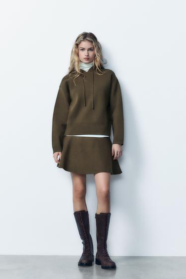 KNIT MINI SKIRT - Khaki by Zara - Image 0