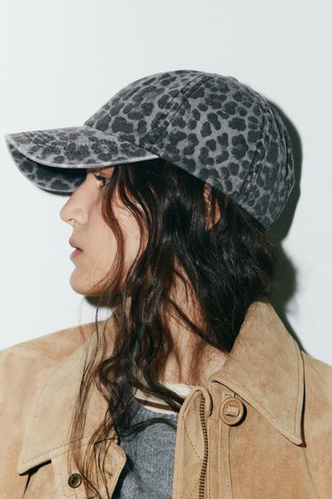 ANIMAL PRINT TWILL CAP - Grey by Zara