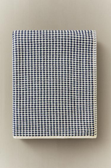 TEXTURED COTTON BATH TOWEL - Navy blue by Zara