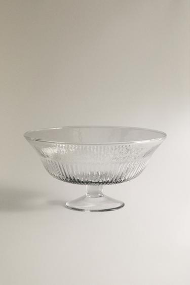 STRIPED GLASS SERVING DISH -  by Zara - Image 0