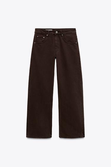 TRF BALLOON CURVED LEG MID-WAIST JEANS - Chocolate by Zara