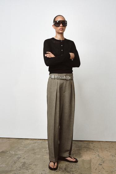 HENLEY KNIT JUMPER - Black by Zara