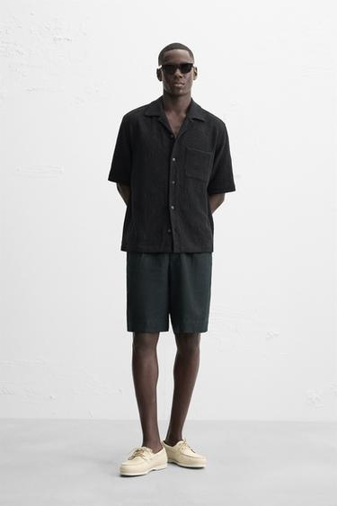 RELAXED FIT JACQUARD SHIRT - Black by Zara - Image 0