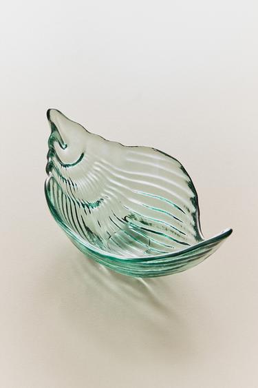 SHELL GLASS BOWL - Blue / Green by Zara