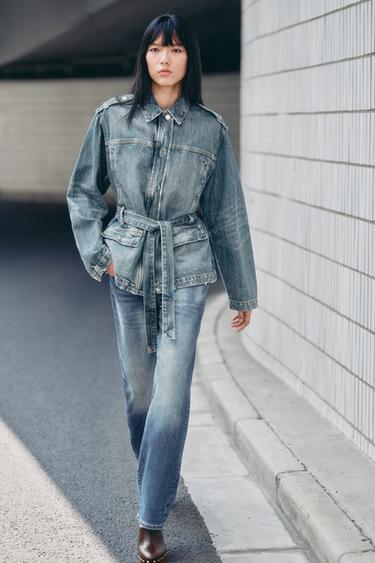 Z.07 RELAXED FIT HIGH-WAIST JEANS WITH TURN-UP HEM - Blue by Zara