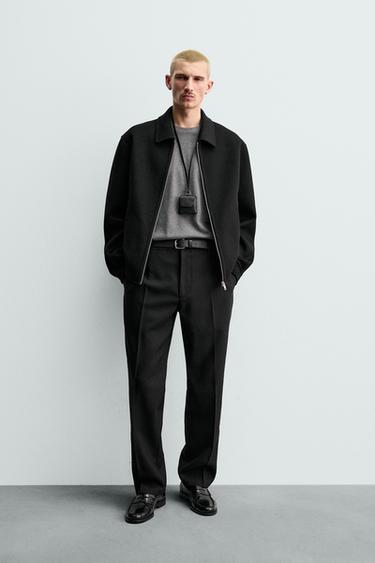 100% WOOL ORIGINS CHINO TROUSERS - Black by Zara